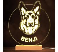 German Shepherd Dog Pet Silhouette Warm White Lamp Personalised Gift Night Light | Personalised Gift For Home, Lamp Room Décor | Kids & Adults Night Lights With Name | Personalised Gift For Bedroom |
