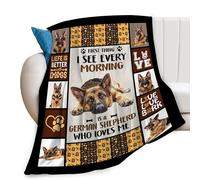German Shepherd Dog Print Blanket Best Dog Pet Animal Throw Blankets for Couch Sofa Stuff Decor Gifts Lightweight Soft Cozy Fleece Plush Warm Flannel Bedding for Lover Man Woman Teen Adults 40"x50"