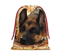 German Shepherd Dog Print Drawstring Bag wrap, String Pouches, Premium Packaging Bags for Business & Events M