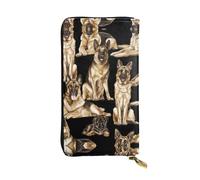 German shepherd dog Print Leather Long Clutch Wallet â€“ Fashionable Personalized Wallet, Multiple Card Slots, Gift Ready, Black, One Size