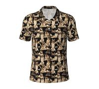 German Shepherd Dog Print Men Polo Shirts Short Sleeve Moisture Wicking Comfort Stylish Everyday Adventures, Black, XL