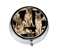 German Shepherd Dog Print Personalised Portable Pillbox with,Mini Pillbox Compact and Convenient Pill Organiser for Storing and Organising Pills