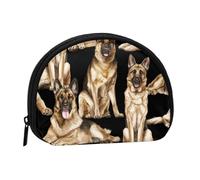 German Shepherd Dog Print Portable Mini Storage Bag Shell Shaped Wallet Small Coin Wallet Shell Storage Bag