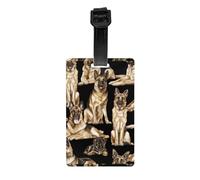 German Shepherd Dog Print PVC Luggage Tag Versatile ID Holder for Strollers and Bags Practical Travel Accessory Multi-Use
