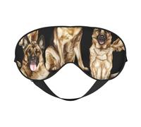German Shepherd Dog Print Silk Sleep Mask with Adjustable Buckle Stylish Eye Mask for Women Travel Nap Shift Work Office