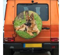 german shepherd dog Print Spare Tire Covers Universal Tire Protector Waterproof Wheel Tire Cover for Trailer RV SUV Truck All Car Wheel 14 inch