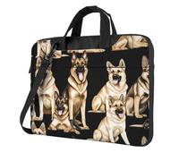 German Shepherd Dog Print Ultra-Thin Laptop Bag 15.6 Inch With Shoulder Strap, Waterproof Computer Case Sleeve For 13, 14, 15.6 Inch Laptops,Portable Briefcase Messenger Bag For Men Women