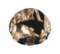 German shepherd dog Printed Bathing Hats, Dual Layer Reusable Headgear, Large Hair Cover For Daily Skin Care