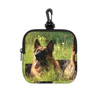German Shepherd Dog Printed, Square Zipper Storage Bag, Neoprene Coin Purse, Small Wallets, Change Pouch, Change Purse