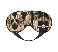 German Shepherd Dog Printing Soft Eye Mask,Double-Sided Soft Eye Cover for Sleep,Travel,Yoga, Adjustable Strap, Blocks Light