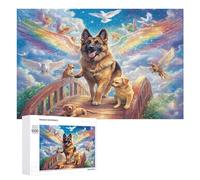 German Shepherd Dog Rainbow Funny Wooden Picture Puzzle Wood Jigsaw Creative Gift for Adults And Family Game