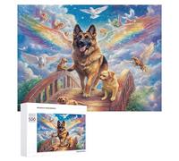 German Shepherd Dog Rainbow Funny Wooden Picture Puzzle Wood Jigsaw Creative Gift for Adults And Family Game