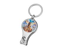 German Shepherd Dog Rainbow Nail Clipper Portable Metal Fingernail and Toenail Clippers Cutters with Bottle Opener Keychain