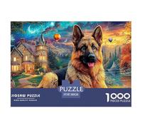 German Shepherd Dog Recycled Cardboard 1000Pc German Shepherd Jigsaw Puzzle for Senior Citizens Challenging Puzzle Games Decoration 38x26cm/1000pcs