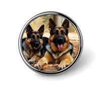 German Shepherd Dog Round Badge Personalized Lapel Brooch Lightweight Durable Tinplate Badge for Hat Clothes Backpack Pins Decor, Circular, Aluminum, aluminum alloy