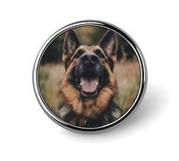 German Shepherd Dog Round Brooch Pins Lapel Tie Badge Metal Memorial Button Pin Kit for Hat Shirt Clothing Bags Decor