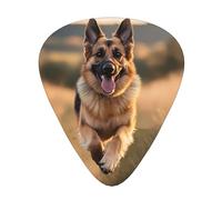 German Shepherd Dog Running Guitar Picks Gift Set - Smooth Durable Plectrums For Acoustic, Electric & Bass Guitar, Perfect Present For Guitar Lovers & Musicians