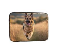 German Shepherd Dog Running Pattern Laptop Sleeve 10 Inch Shockproof Protective Notebook Case Travel Laptop Bag for Men Women