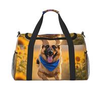 German Shepherd Dog Running Water-Resistant Travel Duffel Bag Compact Sports, Gym & Weekend Tote for Men & Women