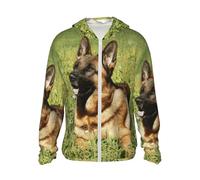 German Shepherd Dog Sun Protection Hoodie Quick-Dry Tops Summer Uv Protection