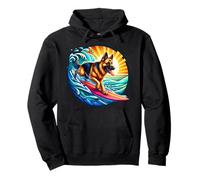 German Shepherd Dog Surfing Surfer Owner Surfboard Rider Sea Pullover Hoodie