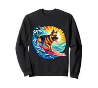 German Shepherd Dog Surfing Surfer Owner Surfboard Rider Sea Sweatshirt