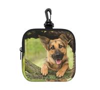 German Shepherd Dog Tree, Square Zipper Storage Bag, Neoprene Coin Purse, Small Wallets, Change Pouch, Change Purse