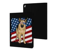 German Shepherd Dog U.S. Flag Cute Tablet Case Unisex Slim Hard Protective Cover Compatible with iPad 9th/ 8th/ 7th