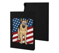 German Shepherd Dog U.S. Flag Cute Tablet Case Unisex Slim Hard Protective Cover Compatible with iPad 9th/ 8th/ 7th