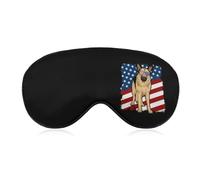 German Shepherd Dog U.S. Flag Printed Sleep Mask for Unisex Adult Soft Night Blindfold with Adjustable Strap