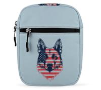 German Shepherd Dog U.S. Flag Small Crossbody Bag for Men Women Side Shoulder Satchel Purse Mini Messenger Bags