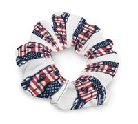 German Shepherd Dog U.S. Flag Women's Scrunchies Ponytail Hold Hair Ties Gentle Hairs Bands Accessories for All Tousle Types