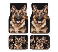 German Shepherd Dog Universal Car Floor Mats Crystal Velvet 4 Piece Set, Antiskid & Easy Clean, Fits Suv, Truck, Vehicle