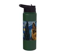 German Shepherd Dog Van Gogh Starry Night Stainless Steel Insulated Water Bottle