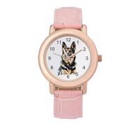 German Shepherd Dog Women's Custom Watch Fashion Soft Strap Wristwatches Gifts for Birthdays Valentine's Day