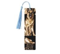 German Shepherd Dogdouble Sided Printed Wooden Bookmark 18x3.1cm for Reading, A Gift for Book Enthusiasts and Readers, and A Reading Accessory for Book Enthusiasts