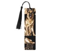 German Shepherd Dogdouble Sided Printed Wooden Bookmark 18x3.1cm for Reading, A Gift for Book Enthusiasts and Readers, and A Reading Accessory for Book Enthusiasts