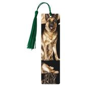 German Shepherd Dogdouble Sided Printed Wooden Bookmark 18x3.1cm for Reading, A Gift for Book Enthusiasts and Readers, and A Reading Accessory for Book Enthusiasts