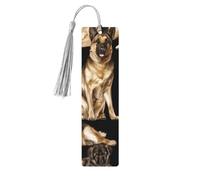 German Shepherd Dogdouble Sided Printed Wooden Bookmark 18x3.1cm for Reading, A Gift for Book Enthusiasts and Readers, and A Reading Accessory for Book Enthusiasts