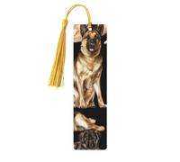 German Shepherd Dogdouble Sided Printed Wooden Bookmark 18x3.1cm for Reading, A Gift for Book Enthusiasts and Readers, and A Reading Accessory for Book Enthusiasts