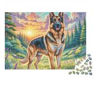 German Shepherd DogJigsaw Puzzle Animal Recycled Board Seniors Brain Training Holiday Activity 1000 Pieces 70x50cm/1000pcs