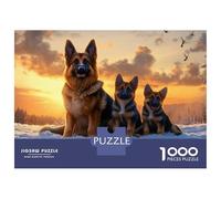 German Shepherd Dogs 1000 Piece Eco-Friendly Paper Animals Puzzle Family Decompression Mindfulness Relaxation Framing Gift for Wife & Girlfriend 70x50cm/1000pcs