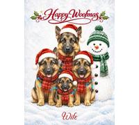 German Shepherd Dogs Christmas Card for Wife