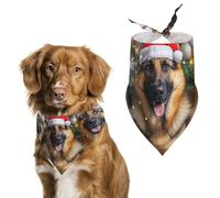 German Shepherd Dogs Christmas Funny Dog Bandanas Adjustable Pet Neckerchief Summer Triangle Scarf for Small Medium Large Pets
