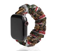 German Shepherd Dogs Christmas Soft Elastic Scrunchie Watch Strap Compatible with IWatch Series 6 5 4 3 2 1 Printed Wristbands Bands