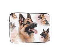 German Shepherd Dogs Pattern Laptop Sleeve 13 Inch Shockproof Protective Notebook Case Travel Laptop Bag for Men Women