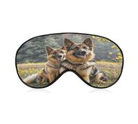 German Shepherd Dogs Sleep Mask for Men Women Elastic Strap Eyeshade Lightweight Sleeping Blindfold Soft Breathable Eye Cover Comfortable Sleep Shade Cover for Sleeping Travel