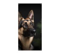 German Shepherd Door Cover Spring Summer Hanging Flag Porch Sign Outdoor Seasonal Holiday Yard Decor for Front Door and Porch