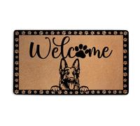 German Shepherd Door Mat 18x30 Inch, Faux Coco Coir Doormat with Non-Slip PVC Backing, Cute Dog Printed Welcome Mat for Outdoor Indoor Entryway Porch Home Decor, Dog Lovers Gifts for Women