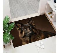 German Shepherd Door Mats Indoor, Machine Washable Soft Dirt Trapper Non-slip Doormats, Animal portraits Floor Mats For Inside, Front Back Door, Pets and Dogs (90 x 150 cm,Dark brown)